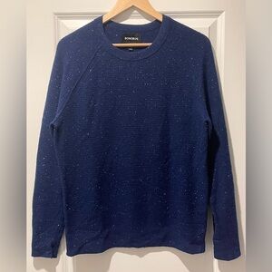 Bonobos Donegal 100% Cashmere Speckled Waffle Stitch Crewneck Slim Sweater Small